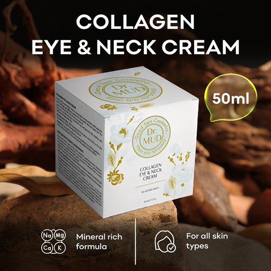 Dr. Mud Collagen Eye & Neck Firming Cream 50ml – Dead Sea Minerals, Hyaluronic Acid & Collagen Moisturizer