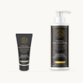 Dr. MUD Mineral Mud Shampoo authentic 100 ml tube and 500 ml bottle shown in proportional scale