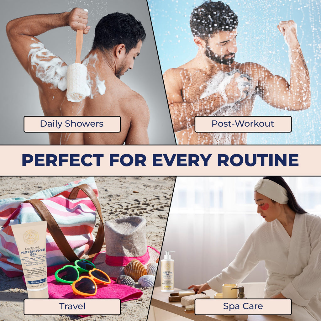 Dr. MUD Mineral Mud Shower Gel 500 ml for home use and 100 ml for travel