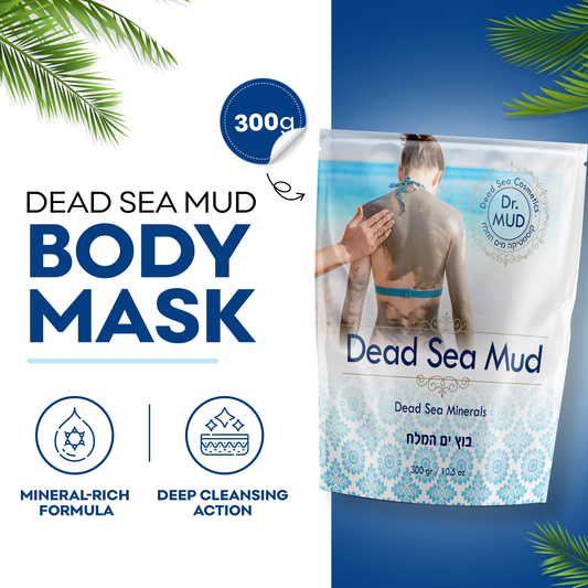 Dead Sea Mud Body Mask - Natural Black Clay Treatment for Deep Cleansing & Detoxification (20.4 oz)