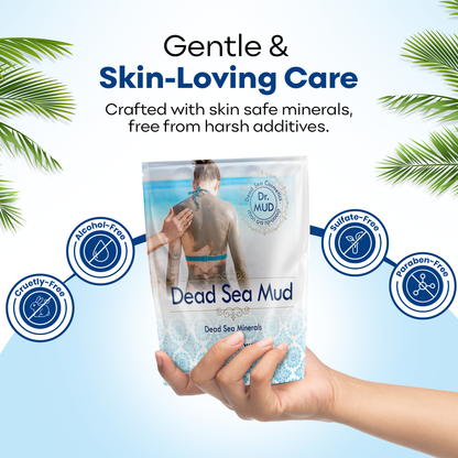 Dead Sea Mud Body Mask - Natural Black Clay Treatment for Deep Cleansing & Detoxification (20.4 oz)