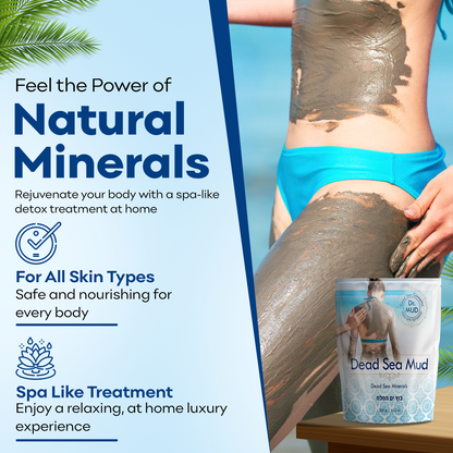 Dead Sea Mud Body Mask - Natural Black Clay Treatment for Deep Cleansing & Detoxification (20.4 oz)